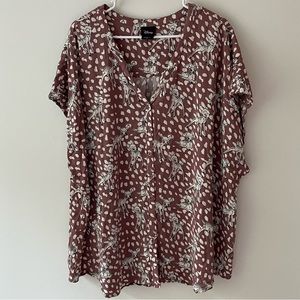 TORRID DISNEY BAMBI DEER PRINT CHALLIS WALNUT DOLMAN TOP Plus Size sz 4/26